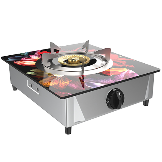 Jamuna JGS-GB01G Floral Brass Burner LPG-NG Gas Stove